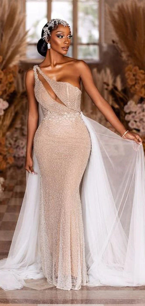 Sexy Mermaid One Shoulder Maxi Long Party Prom Dresses, Wedding Party Dresses,WGP290