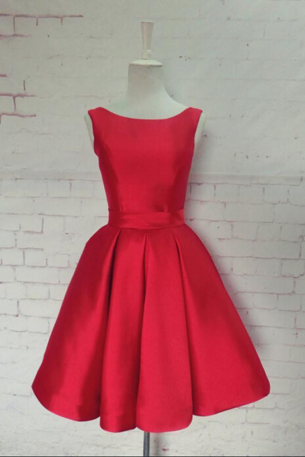 Bright Red Elegant Simple Cheap Short Homecoming Dresses 2018, CM550