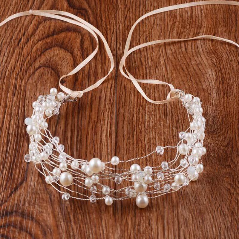 Charming Pearls Wedding Headpiece With Headband, Wedding Accessories, Wedding Headpiece, VB0595