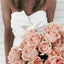 Pretty Sweetheart Asymmetrical Short Cheap Ivory Satin Bridesmaid Dresses Online, QB0157