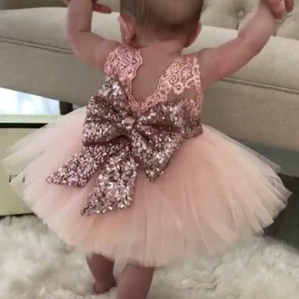 Ball Gown Scoop Puff Sleeves Bow Christmas Dresses for Girls main image 0