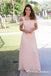 Pink Off Shoulder Sleeveless A Line Ruffles Chiffon Bridesmaid Dresses, QB0850