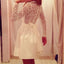 Pretty Jewel Long Sleeves Short Cheap White Homecoming Dresses with Lace, QB0194