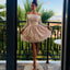 Cute Off-Shoulder Lace Long Sleeves Cheap Short Homecoming Dresses, QB0214