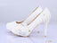 Lace Pearls Women Wedding Bridal Shoes With Pointed Toes, S019