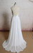 Simple Backless Lace Spaghetti Straps Cheap Beach Wedding Dresses Online, WD388
