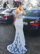 Dusty Champagne Mermaid Cap Sleeves Long Evening Prom Dresses, QB0427