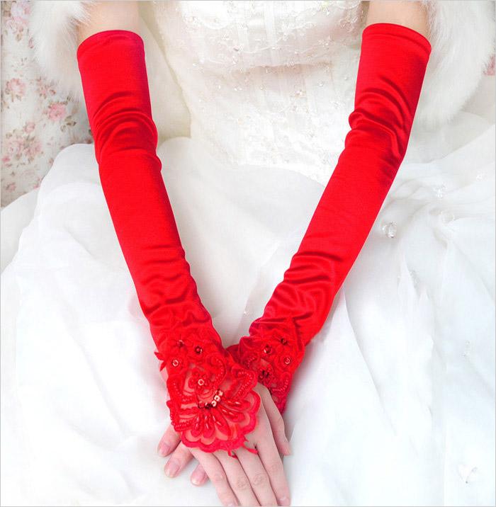 Wedding Gloves, Long Gloves, Wedding Gloves With Handmade Flower, TYP0541