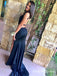 Sexy Chic Black Halter Modest Sheath Cheap Long Prom Dresses, QB0595
