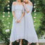 Baby Blue Off Shoulder Long Sleeves Short Bridesmaid Dresses Online, WG274