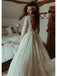 Backless Modest Vintage Lace Ball Gown Wedding Dresses with Sleeves, QB324