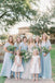 Mismatched Light Blue Chiffon A-line Long Cheap Floor-Length Bridesmaid Dresses, BDS0030