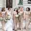 Mismatched Sparkly Champagne Sequin Long Cheap Bridesmaid Dresses, BDS0086