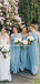 Charming Halter Blue Chiffon Floor Length Cheap Bridesmaid Dresses, BDS0113
