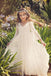 3/4 Sleeve Ivory Lace Flower Girl Dresses Long Cheap Flower Girl Dresses, QB0268