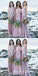 A-Line V-Neck Long Lavender Convertible Bridesmaid Dresses, QB0807