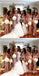 Spaghetti Straps Sleeveless Side Slit Sequin Long Bridesmaid Dresses, QB0677