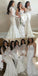 Mermaid High Neck Long Sleeves Long Cheap Ivory Bridesmaid Dresses with Lace, QB0155