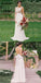 Sexy Deep V-Neck Backless White Chiffon Gold Sequin Bridesmaid Dresses Online, QB0149