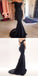 Mermaid Off-Shoulder Backless Long Cheap Lace & Satin Prom Bridesmaid Dresses Online, QB0116