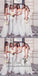 2019 Mermaid V-neck Long White Bridesmaid Dresses with Split, QB0481