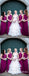 A-Line Cross Neck Long Cheap Fuchsia Chiffon Bridesmaid Dresses, QB0709