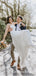 Straps Long A-line Chiffon Lace Country Long Cheap Wedding Dresses, QB0852