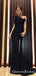 Mermaid Strapless Backless Black Long Cheap Prom Dresses with Feather, QB0797