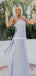 Charming Straps Blue Chiffon A-line Long Cheap Bridesmaid Dresses, BDS0117
