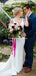 Simple Straps V-neck White Mermaid Long Cheap Wedding Dresses, WDS0057