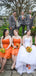 Charming Sweetheart Orange Chiffon A-line Short Cheap Bridesmaid Dresses, BDS0019