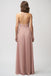 Boho Deep V Neck High Low Pink Chiffon Cheap Bridesmaid Dresses, QB0872