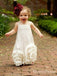 Cute Halter Straps Ivory Backless A-line Long Cheap Flower Girl Dresses, FGS0016