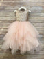 Gold Sequin Flower Girl Dresses Blush Pink Cute Baby Flower Girl Dresses, QB0330