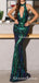 Charming Halter Open Chest Sleeveless Sparkly Green Sequin Mermaid Long Cheap Prom Dresses, PDS0006