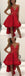 High Low Red Lace Spaghetti Straps Cheap Homecoming Dresses 2018, CM411