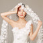 Stunning Short  Lace Applique Wedding Veil With Beadings, WV0102