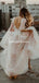 Romantic Scoop Half Sleeve Lace Backless Long Cheap Wedding Dresses, WDS0051