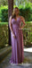 Charming V-neck Lavander Chiffon Long Cheap Floor-Length Bridesmaid Dresses, BDS0040