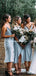 Simple Spaghetti Strap Light Blue Elastic Silk Cheap Charming Bridesmaid Dresses Online, BDS0071