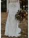 Long Sleeve Vintage Wedding Dresses Backless Rustic Lace Wedding Dresses, QB0323