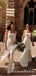Sheath Spaghetti Straps Sleeveless White Long Bridesmaid Dresses, QB0750
