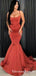 Simple Red Square Long Cheap Mermaid Prom Dresses, QB0557