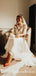 Round Neck Half-Sleeve Chiffon A-line Long Cheap Wedding Dresses, WDS0035