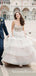A-line Spaghetti Strap Ivory Organza Long Cheap Wedding Dresses, WDS0031