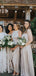 Mismatched Grey Elastic Silk Long Cheap Bridesmaid Dresses, BDS0104