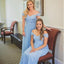 Blue Mismatched Off Shoulder Chiffon Cheap Long Bridesmaid Dresses Online, WG284