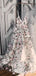 A-line Princess V-neck Floral Prom Dresses Long 3D Appliqued Lace Formal Dresses, QB0274