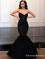 Sweetheart Sexy Charming Sleeveless Sparkly Black Sequin Mermaid Formal Long Cheap Prom Dresses, PDS0028