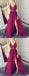 Grape Tulle Sexy Backless V Neck See Through Long Evening Prom Dresses, QB0392